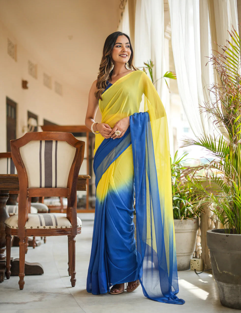 Yellow Sarees for Party Wear