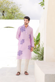 Lilac Whisper Kurta (Handpainted Purple kurta with sequins work)