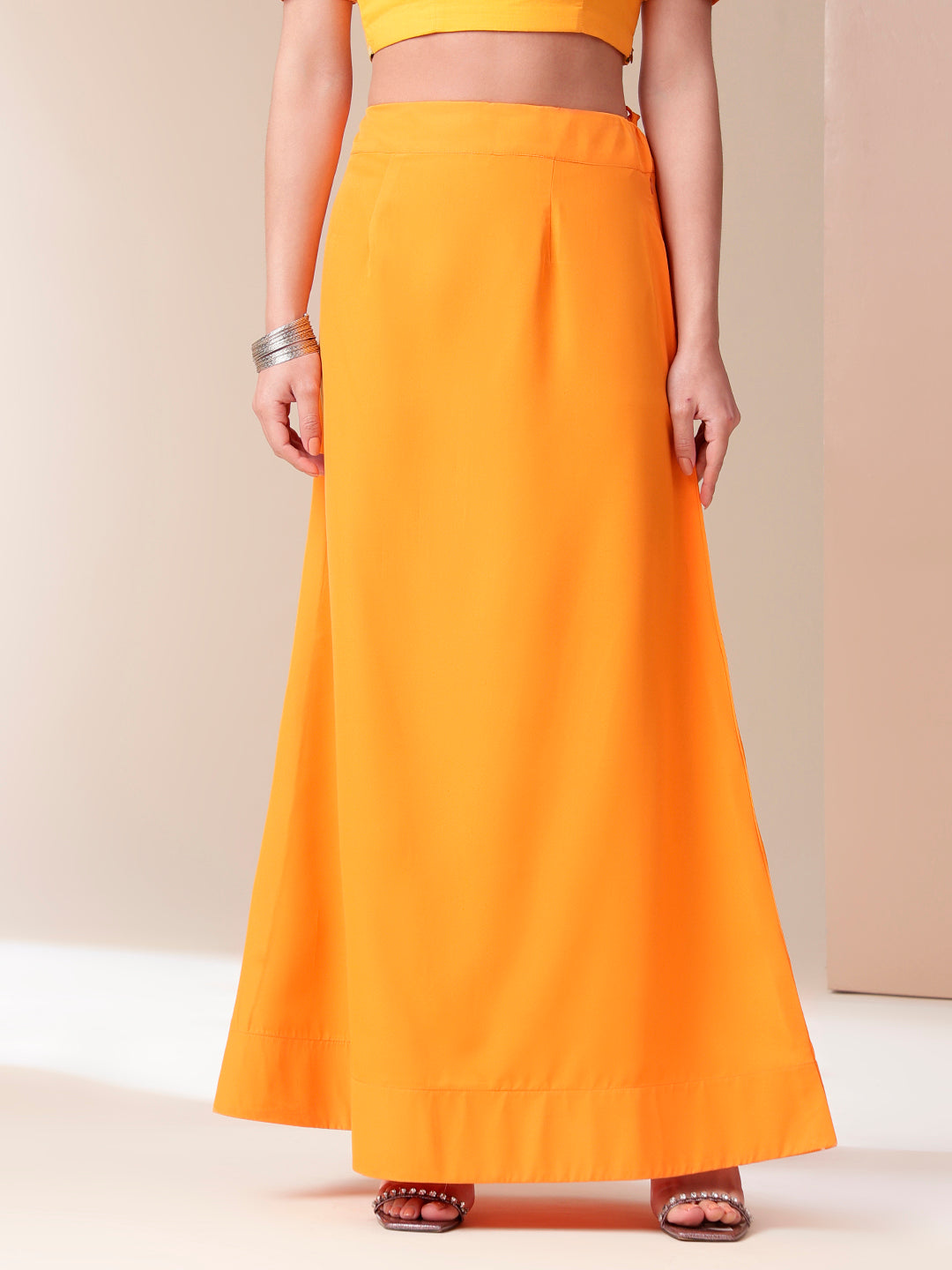 Sunset Splendor Mal Mal Saree (Handpainted Orange Mal Mal Saree)