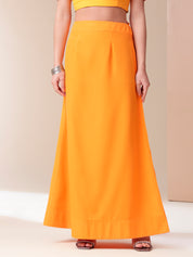 Sunset Splendor Mal Mal Saree (Handpainted Orange Mal Mal Saree)