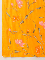 Sunset Splendor Mal Mal Saree (Handpainted Orange Mal Mal Saree)