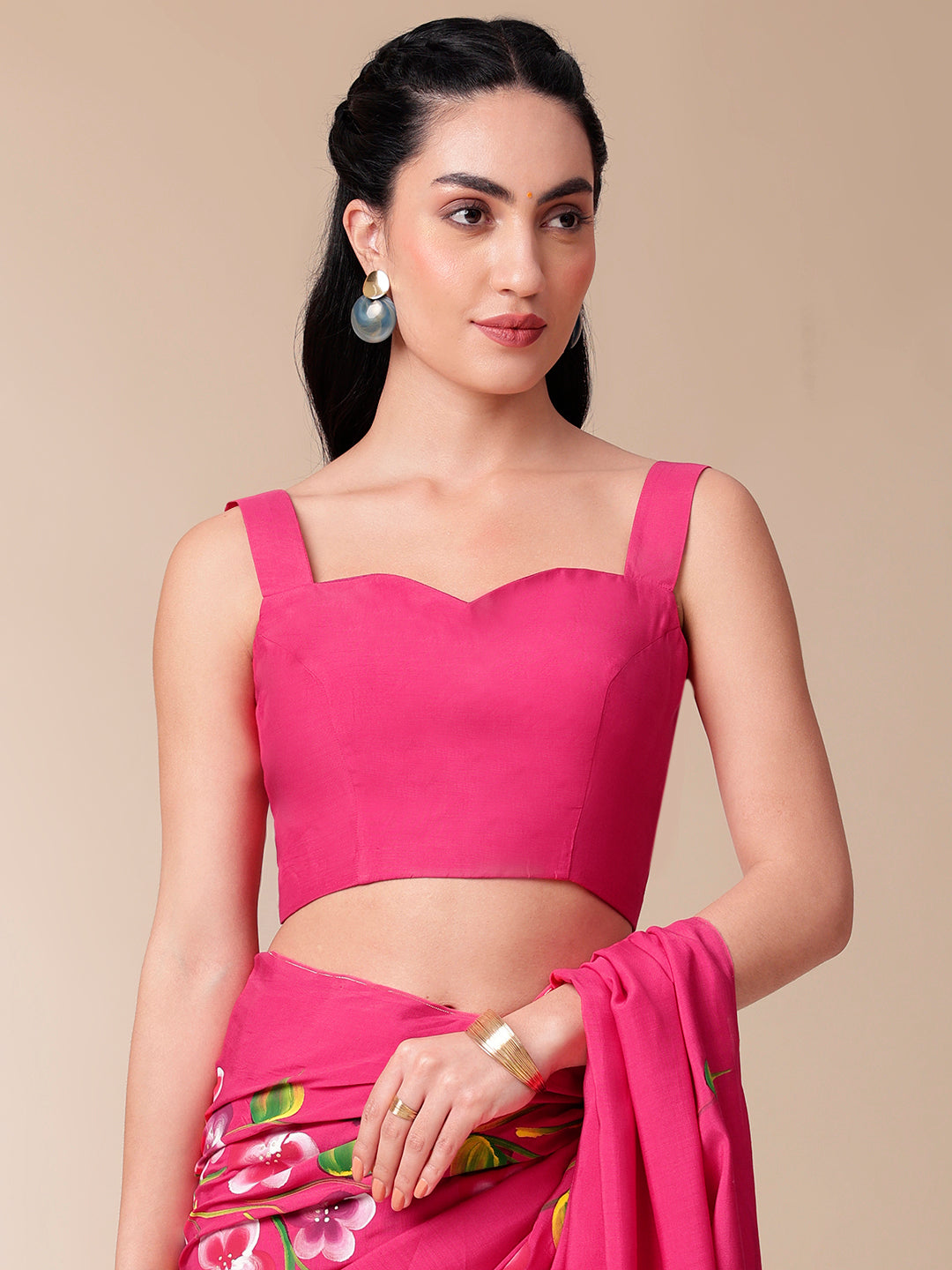 Pink Whisper Mal Silk Saree (Handpainted Mal Silk Saree)