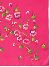 Pink Whisper Mal Silk Saree (Handpainted Mal Silk Saree)