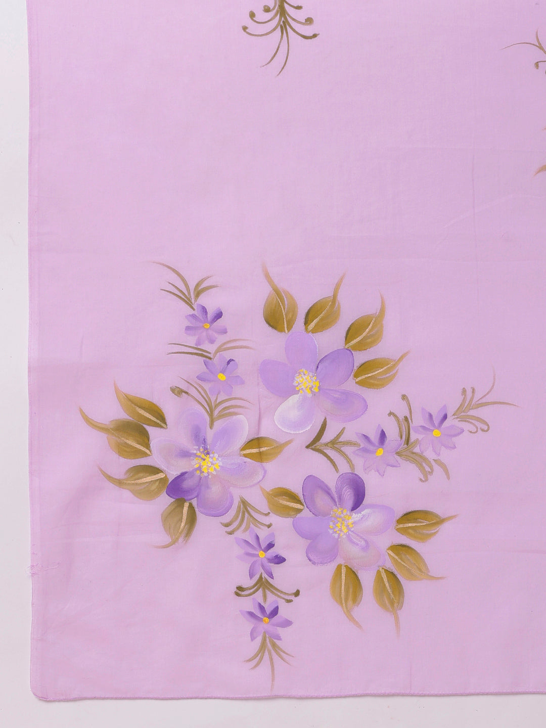 Gentle Gleam - Handpainted Lavendar Mal Mal Saree