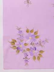 Gentle Gleam - Handpainted Lavendar Mal Mal Saree