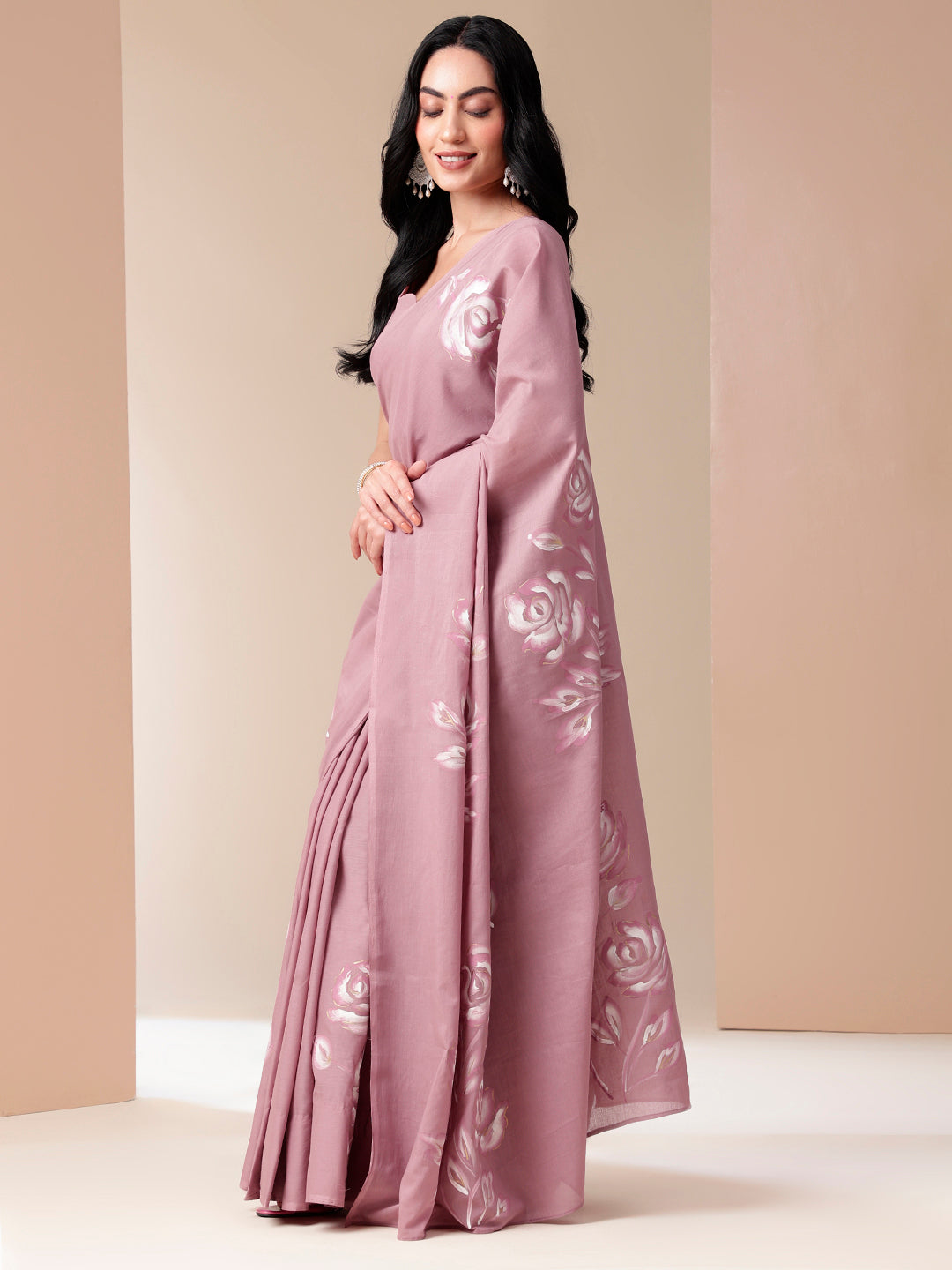 Serene Splendor - Handpainted Mal Mal Saree