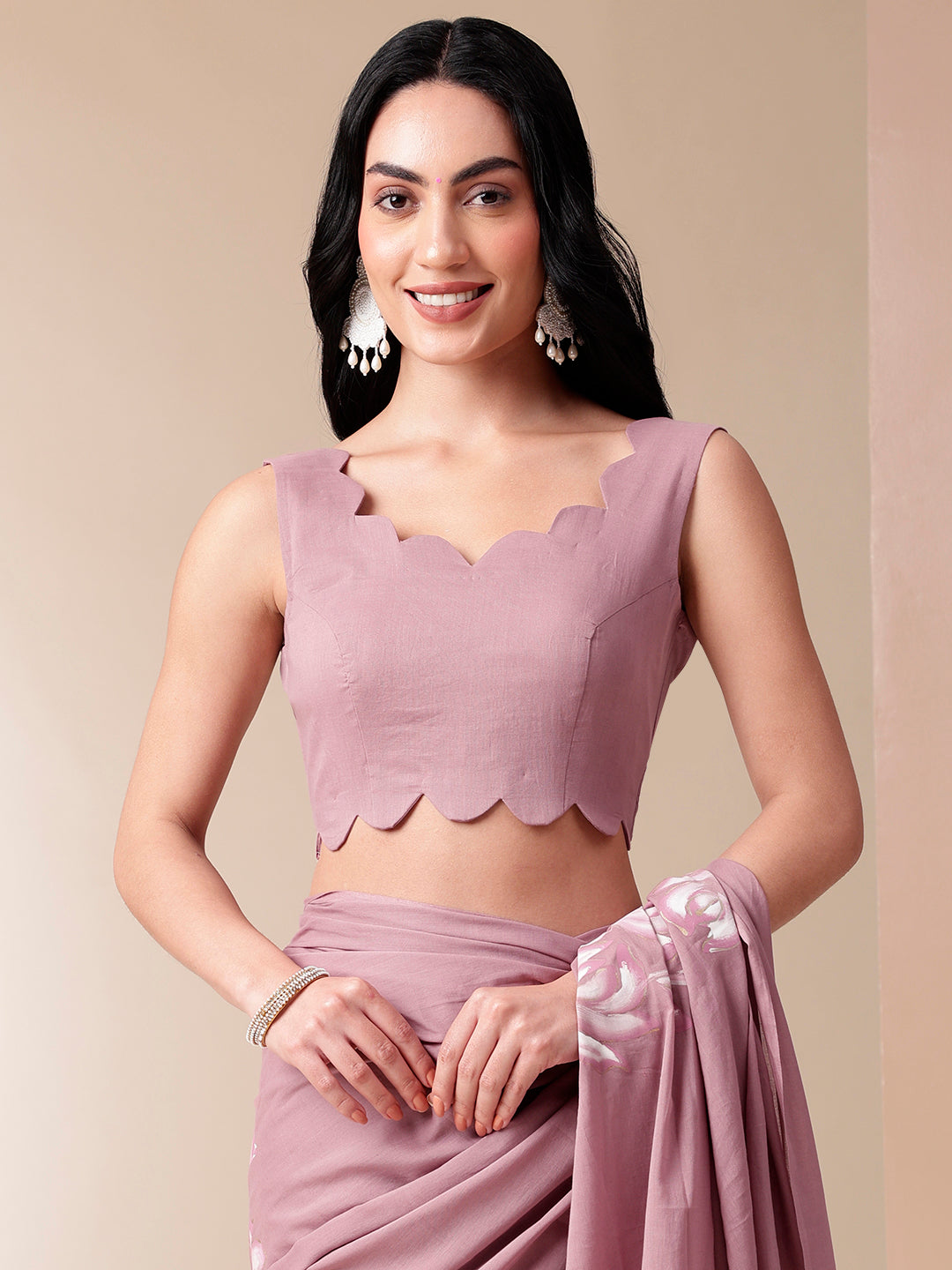 Serene Splendor - Handpainted Mal Mal Saree