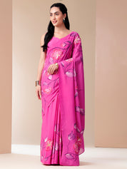 Calm Canvas - Handpainted MalMal Saree