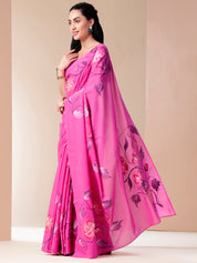 Calm Canvas - Handpainted MalMal Saree