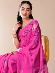 Calm Canvas - Handpainted MalMal Saree