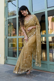Royal Embellishment (Silk Organza Handwork Saree)