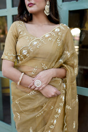 Royal Embellishment (Silk Organza Handwork Saree)