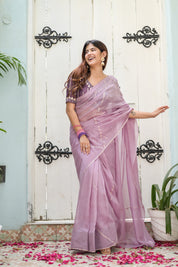 Princessa (Pure Silk Organza Saree with Hand Embroidered Gota Blouse)