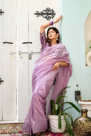 Princessa (Pure Silk Organza Saree with Hand Embroidered Gota Blouse)
