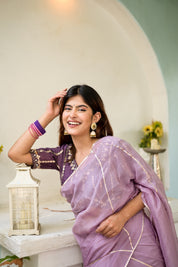 Princessa (Pure Silk Organza Saree with Hand Embroidered Gota Blouse)