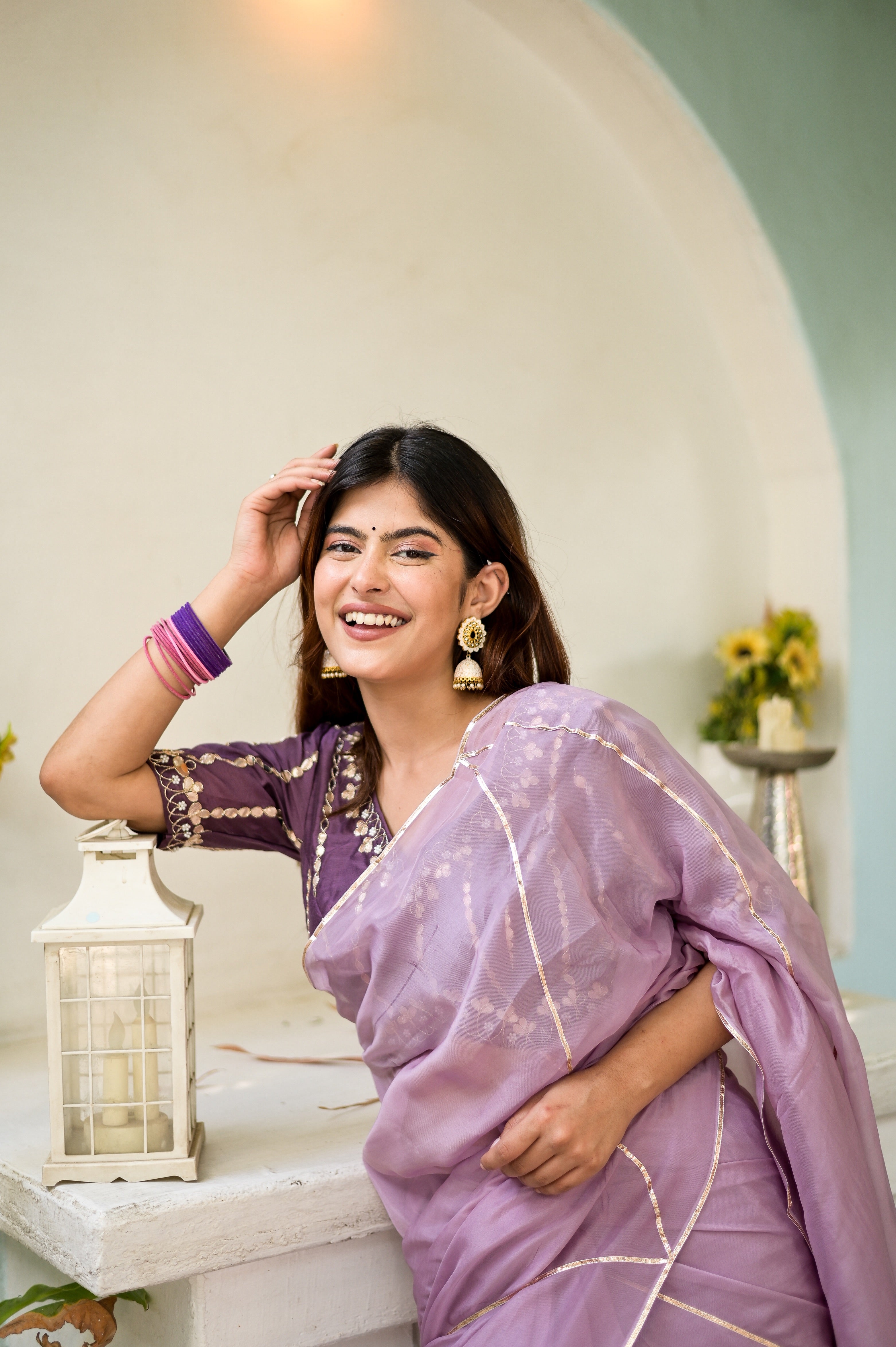 Princessa (Pure Silk Organza Saree with Hand Embroidered Gota Blouse)