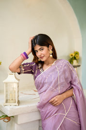 Princessa (Pure Silk Organza Saree with Hand Embroidered Gota Blouse)
