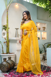 Golden Glow (Gota Embroidered Chiffon Saree)
