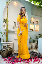Golden Glow (Gota Embroidered Chiffon Saree)