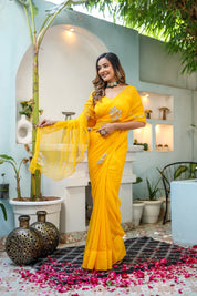Golden Glow (Gota Embroidered Chiffon Saree)
