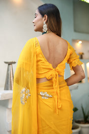 Golden Glow (Gota Embroidered Chiffon Saree)