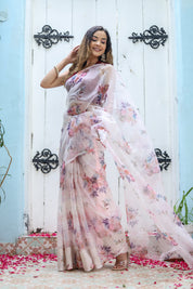 Floral Whispers Organza Saree (Printed Organza Saree)