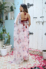Floral Whispers Organza Saree (Printed Organza Saree)