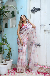 Floral Whispers Organza Saree (Printed Organza Saree)