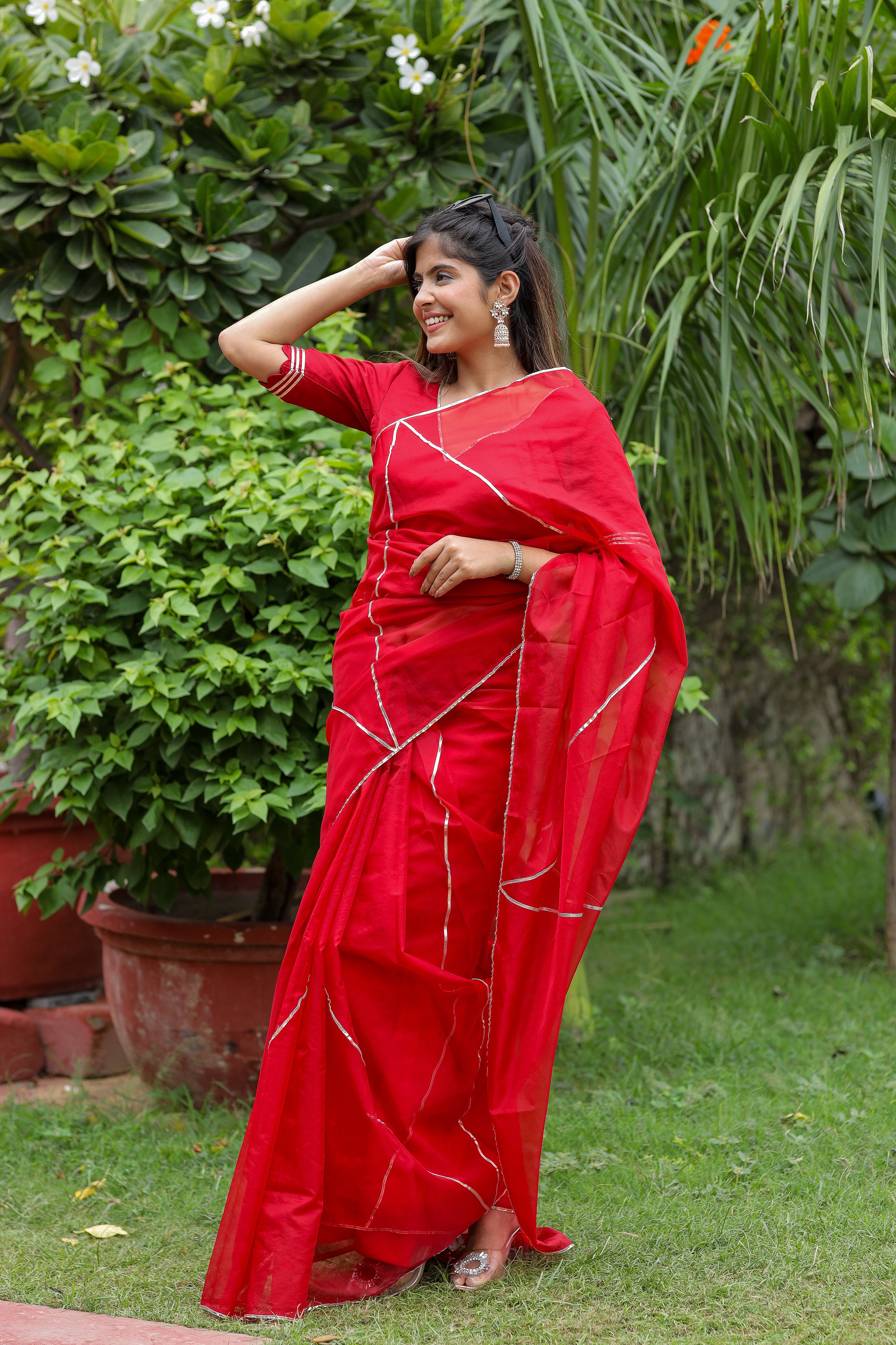 Cherry Blossom Beauty (Organza Gota work Saree)