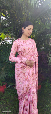Satin Fleur (Floral Printed Satin Silk Saree)