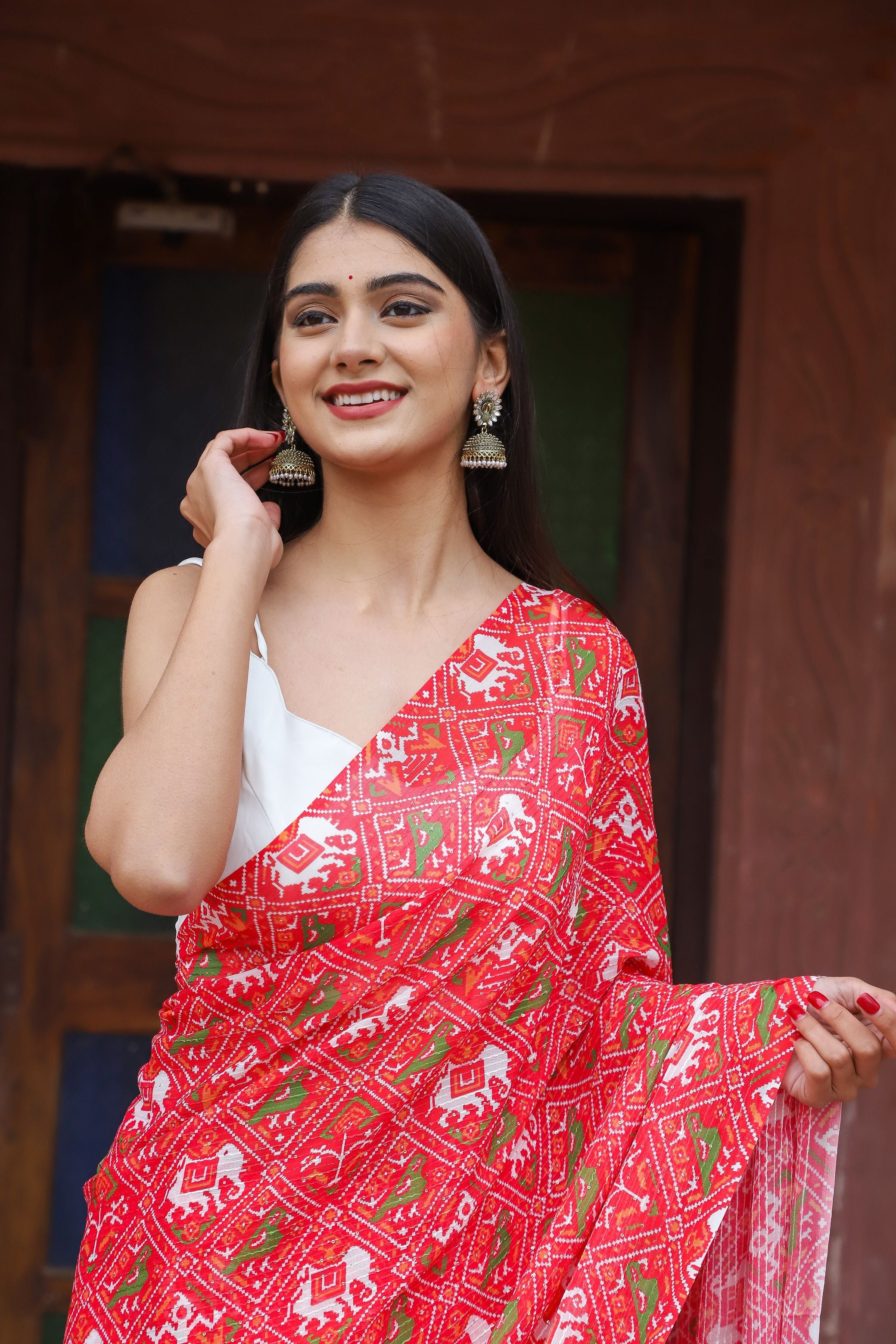 Pepper Patola (Pure georgette Patola Printed Saree)