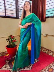 Peacock Feather (Satin Silk Saree)