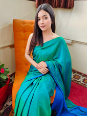 Peacock Feather (Satin Silk Saree)