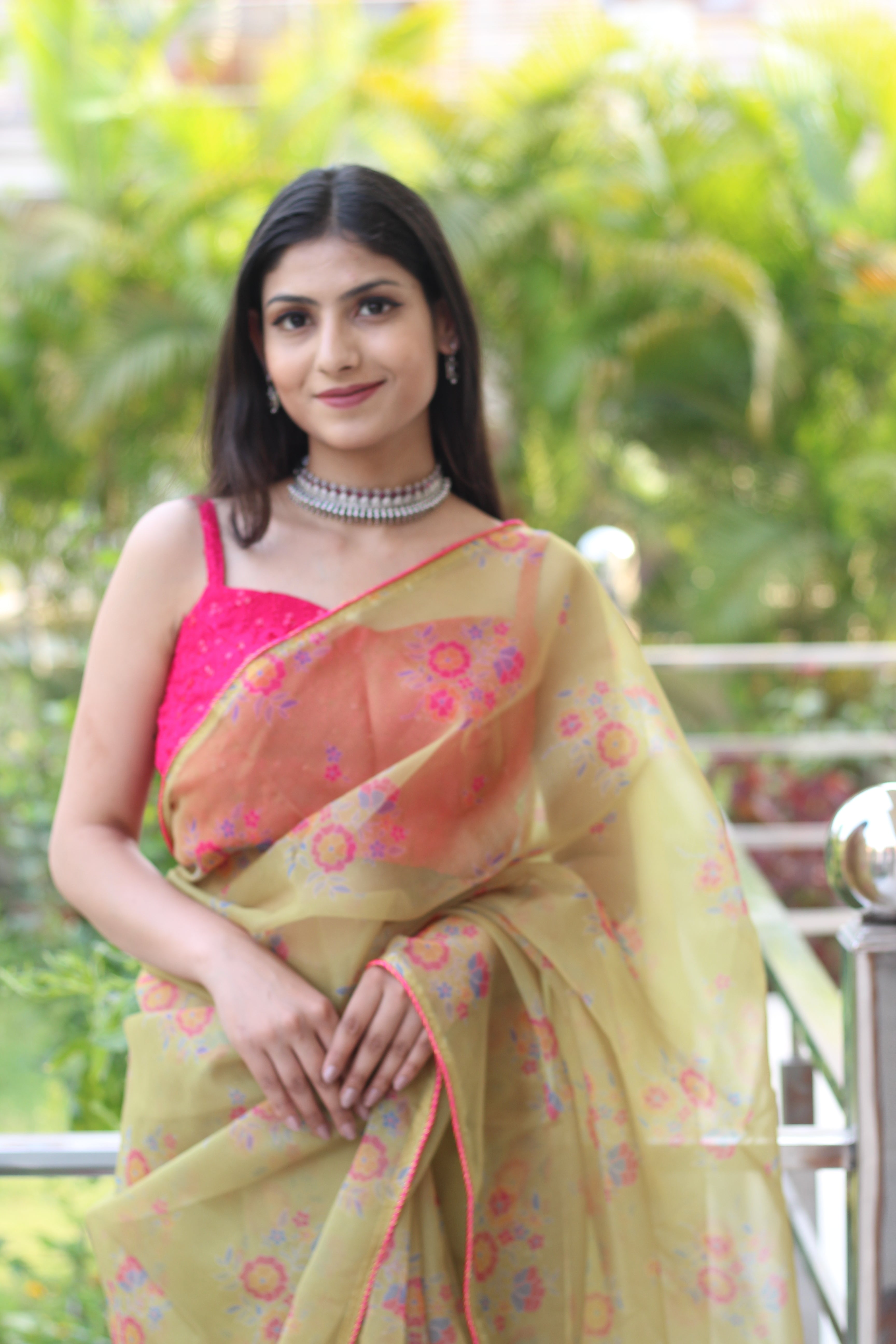 Enchanted Forest (Printed Organza Saree)