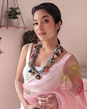 Blush Vibe (Pure Organza Hand Painted Saree)