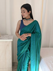 Peacock Feather (Satin Silk Saree)