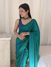 Peacock Feather (Satin Silk Saree)