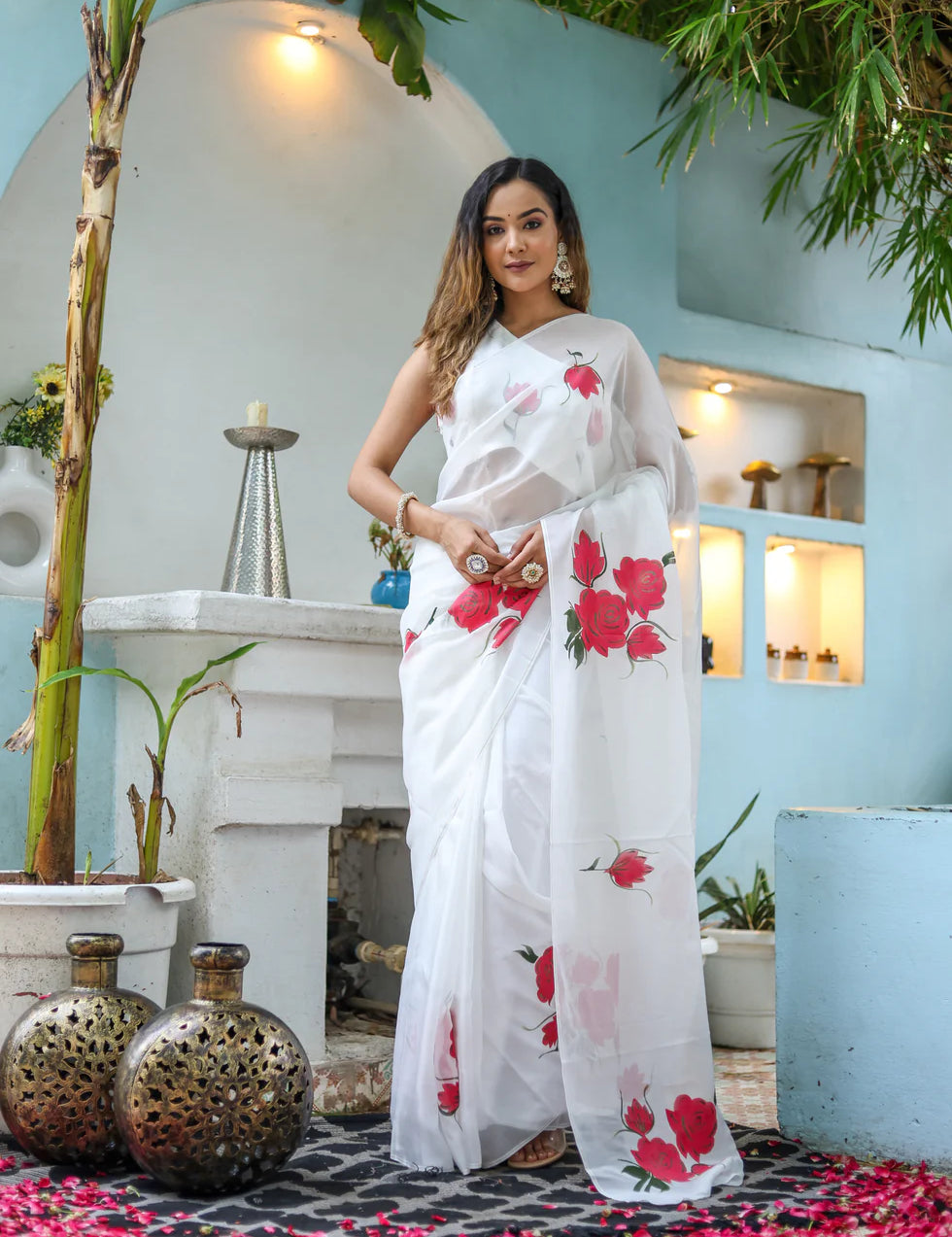 Chiffon sarees party wear on sale