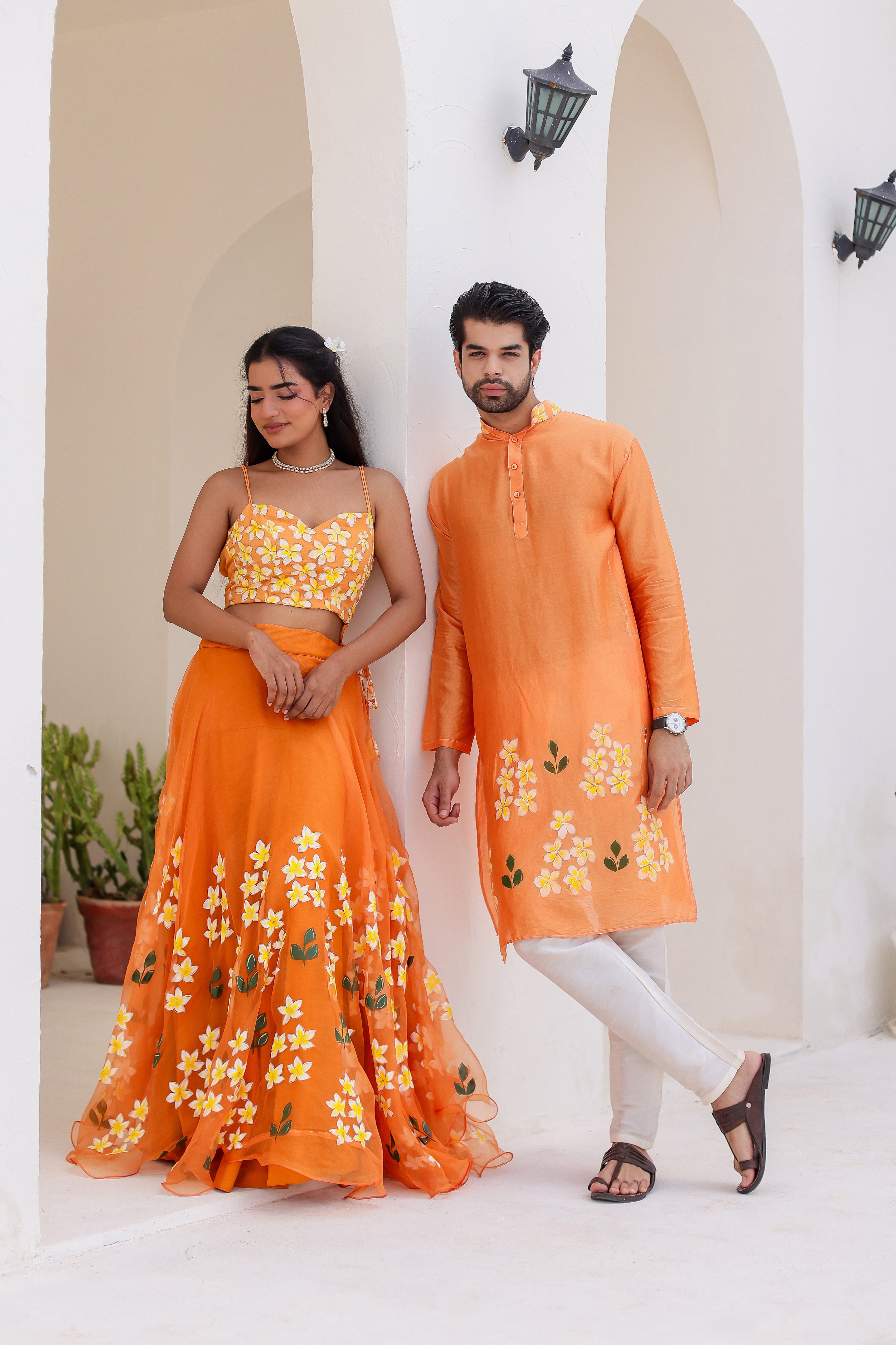 Handpainted Orange Twinning Set