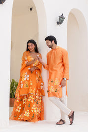 Handpainted Orange Twinning Set
