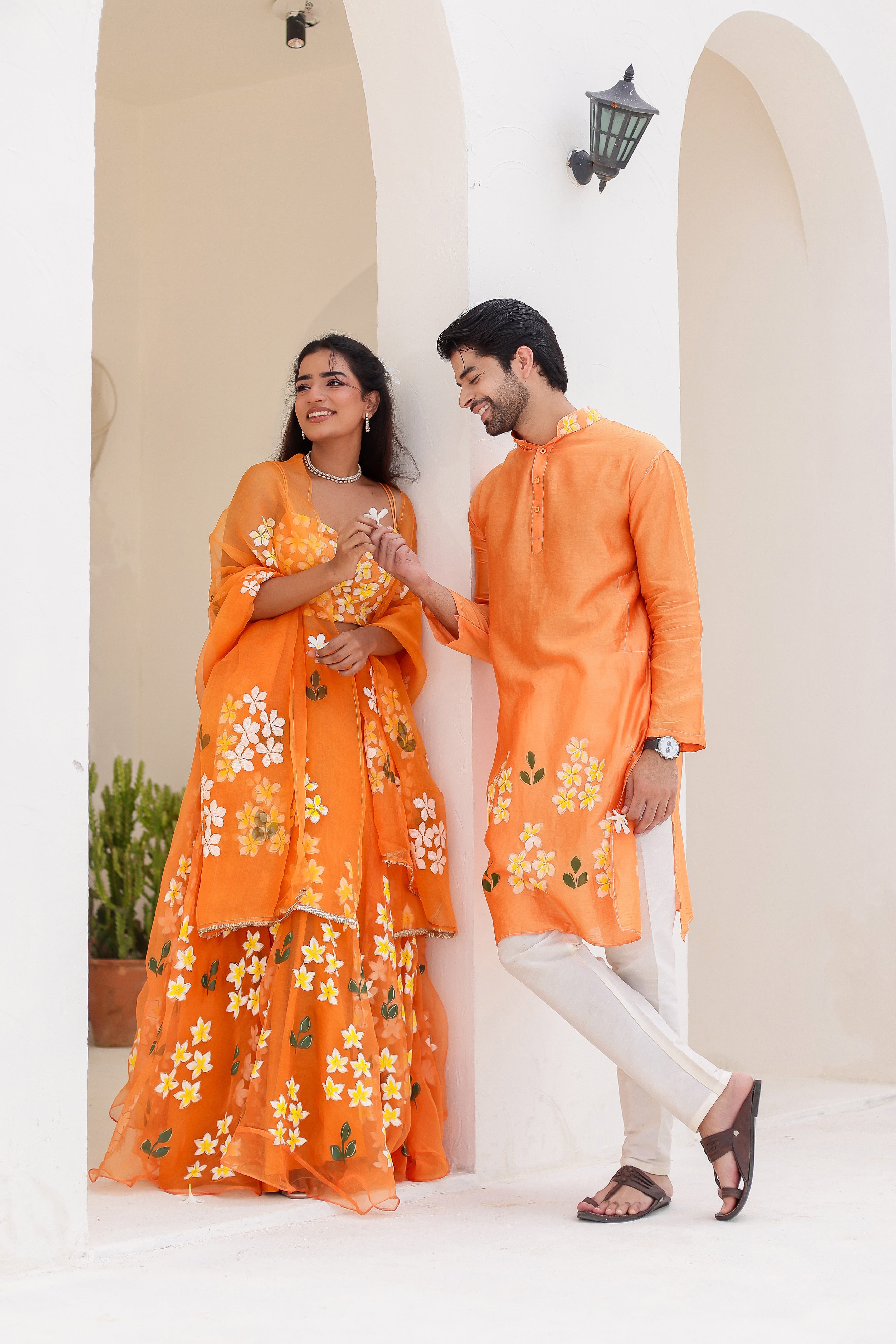 Handpainted Orange Twinning Set