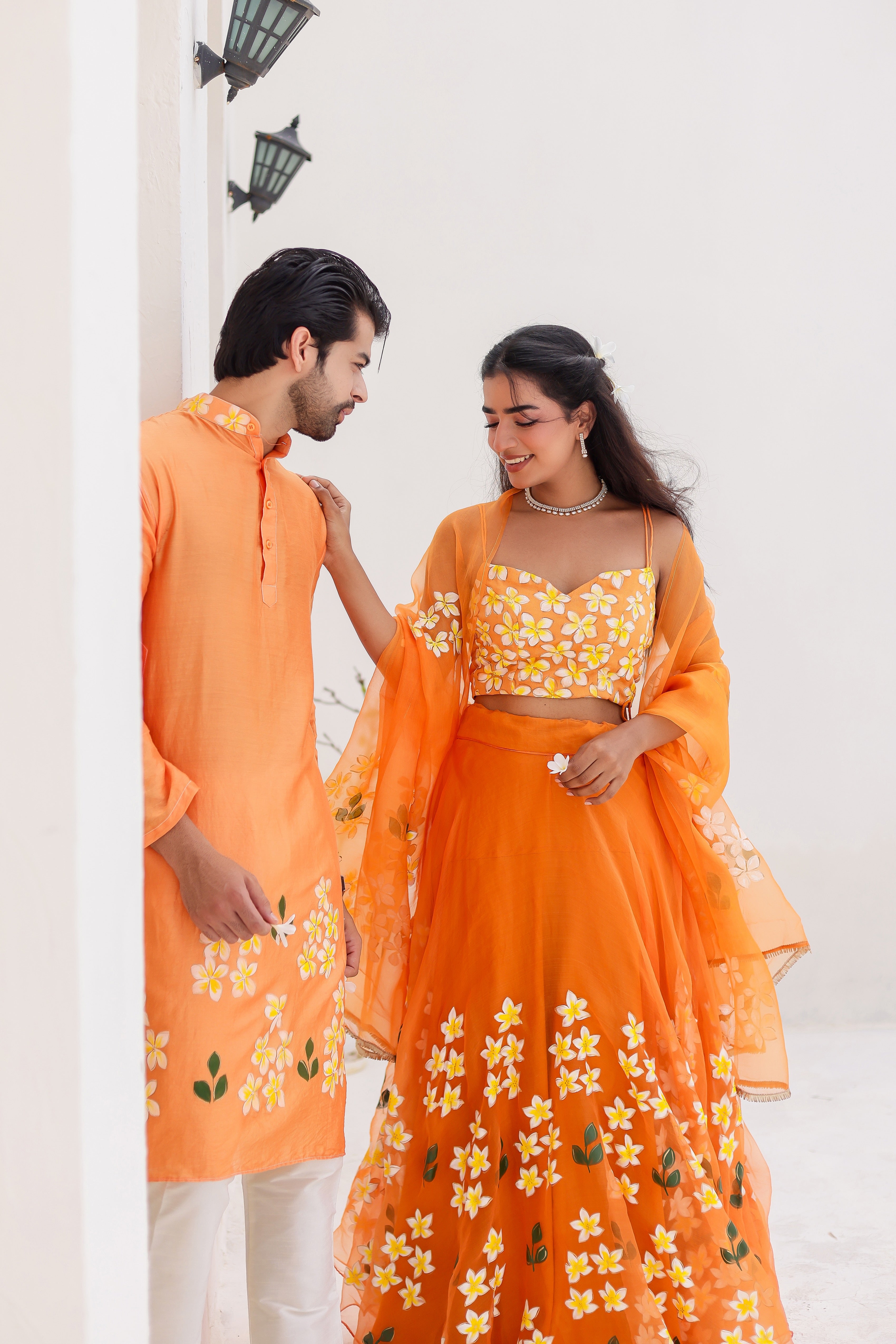 Handpainted Orange Twinning Set