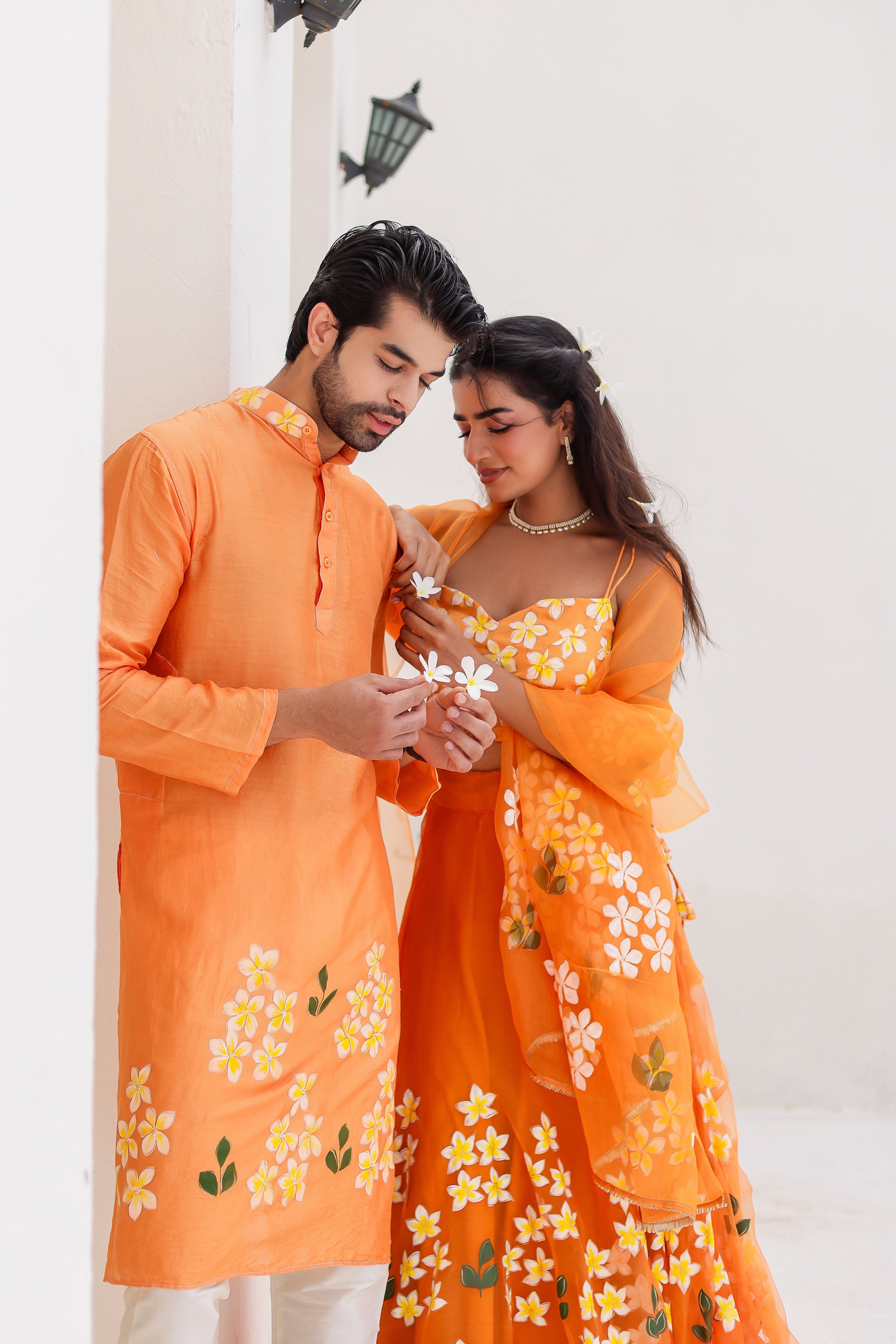 Handpainted Orange Twinning Set
