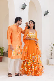 Handpainted Orange Twinning Set