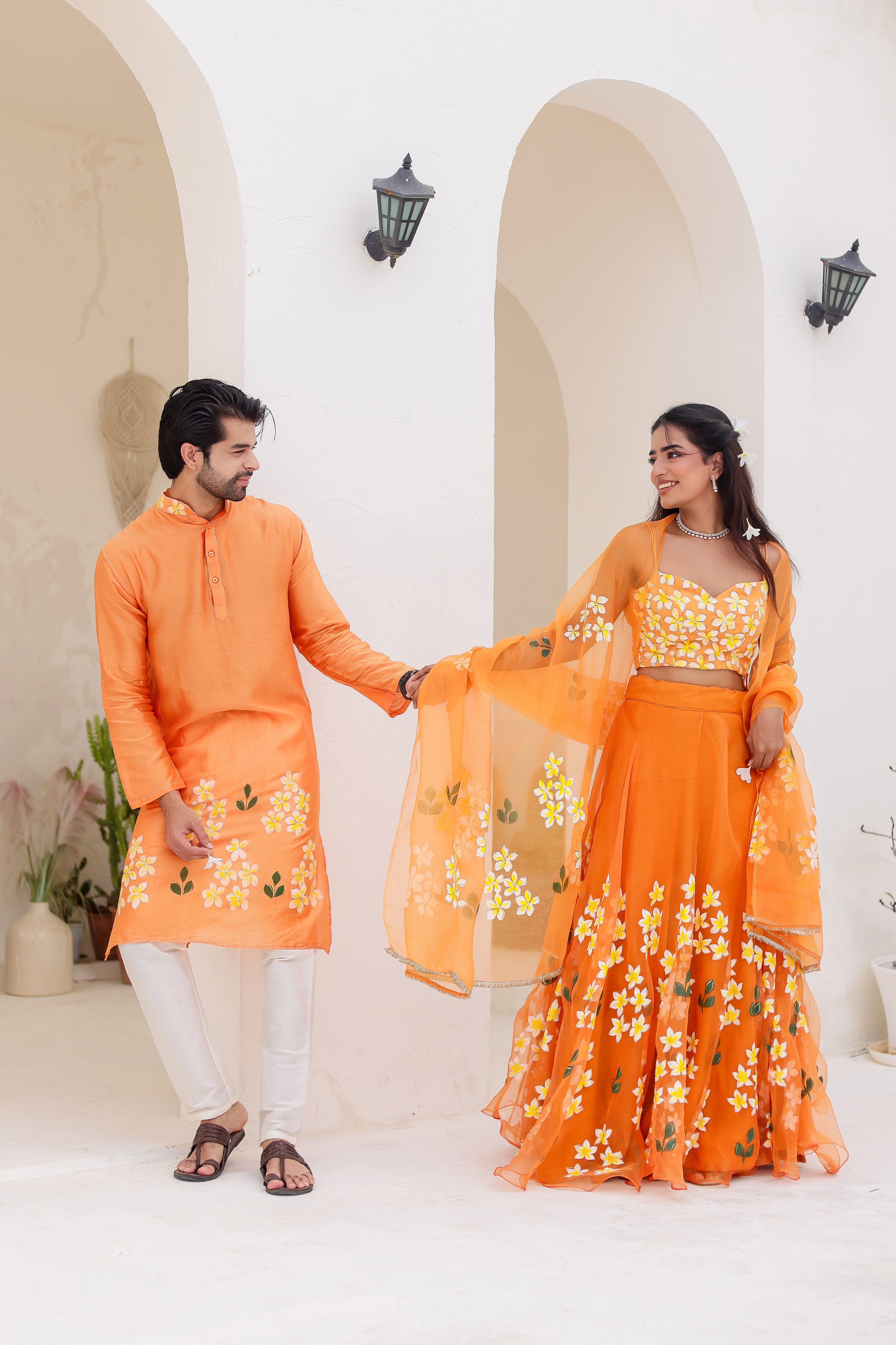 Handpainted Orange Twinning Set