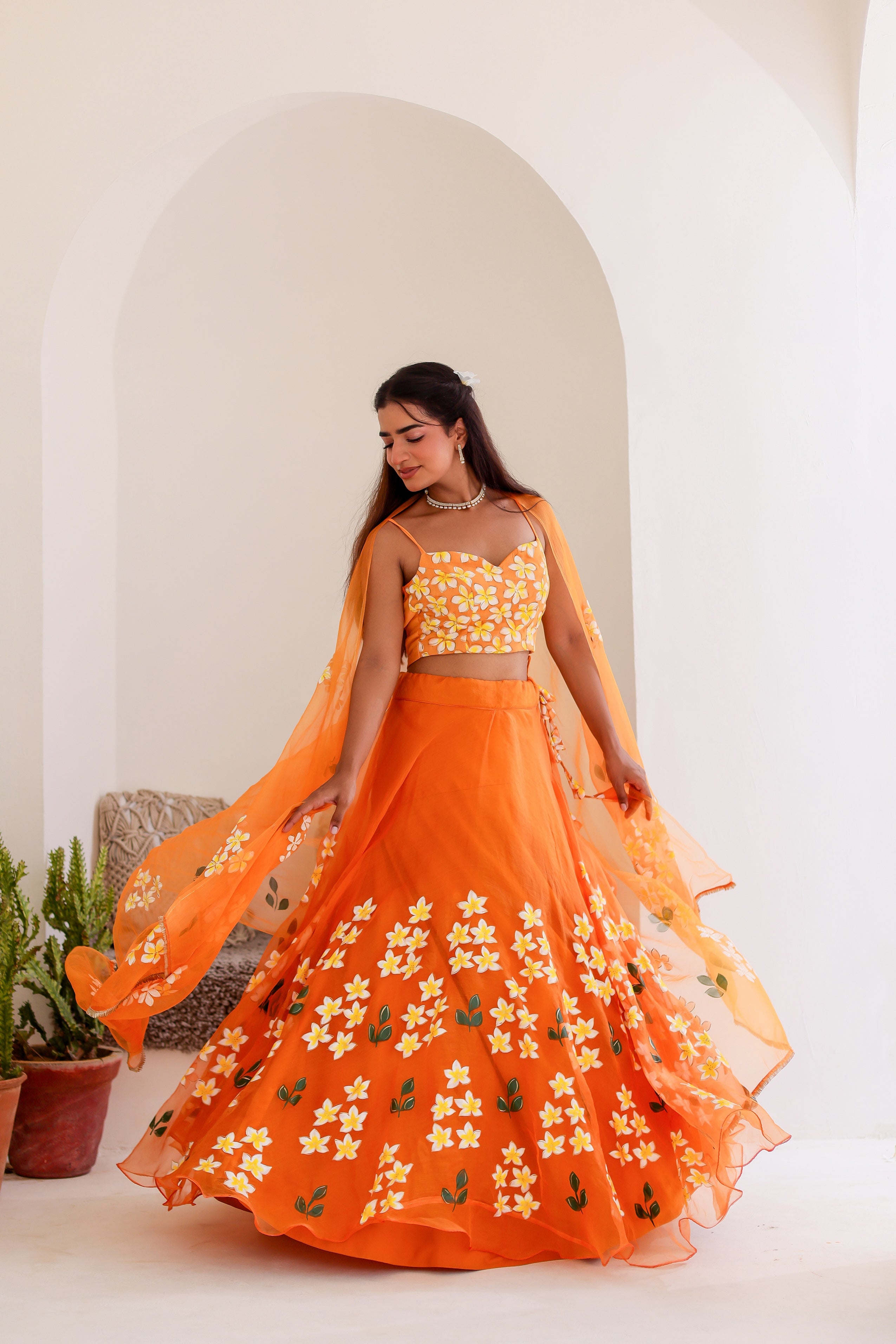 Handpainted Orange Twinning Set