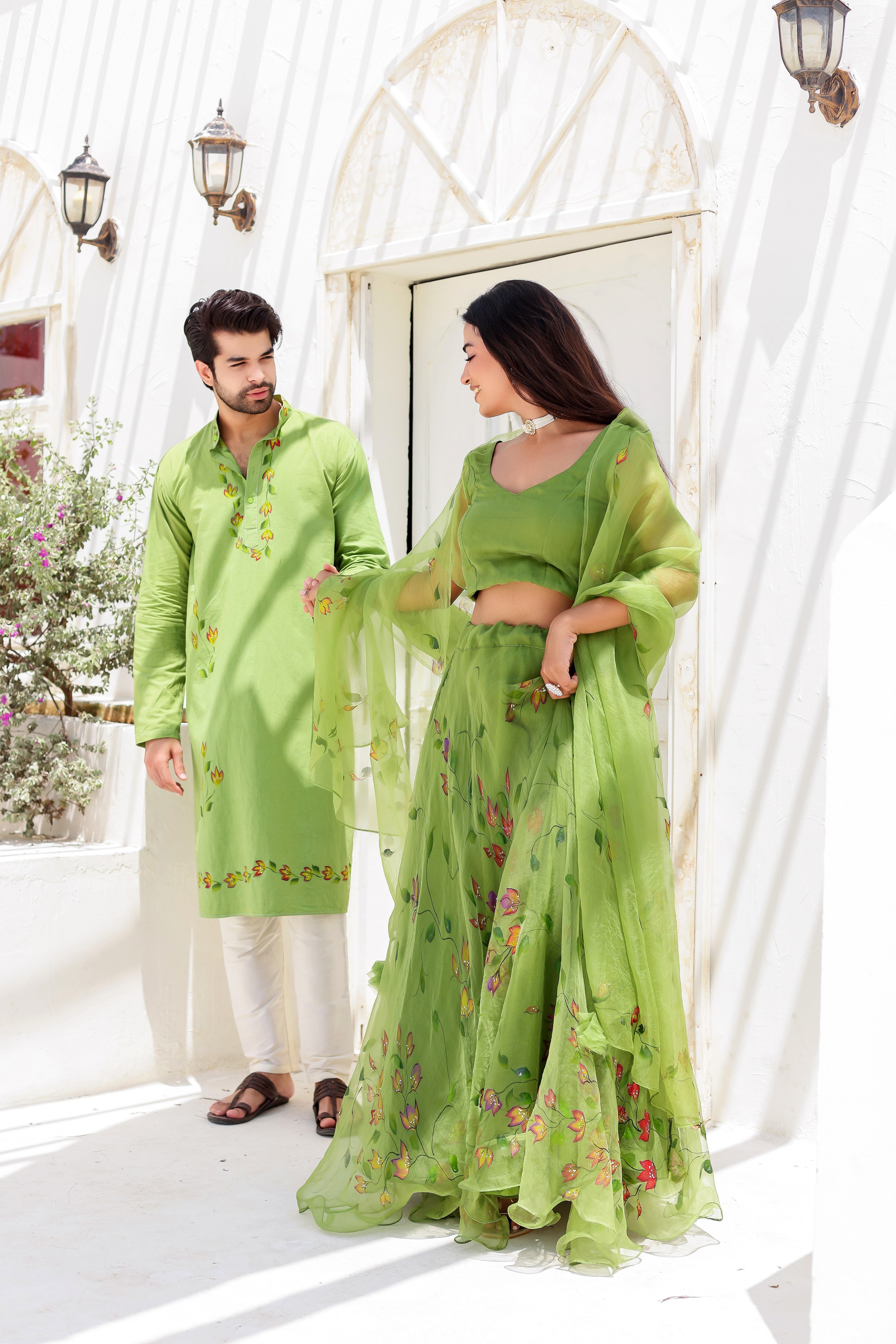 Green Twinning Set for Him & Her