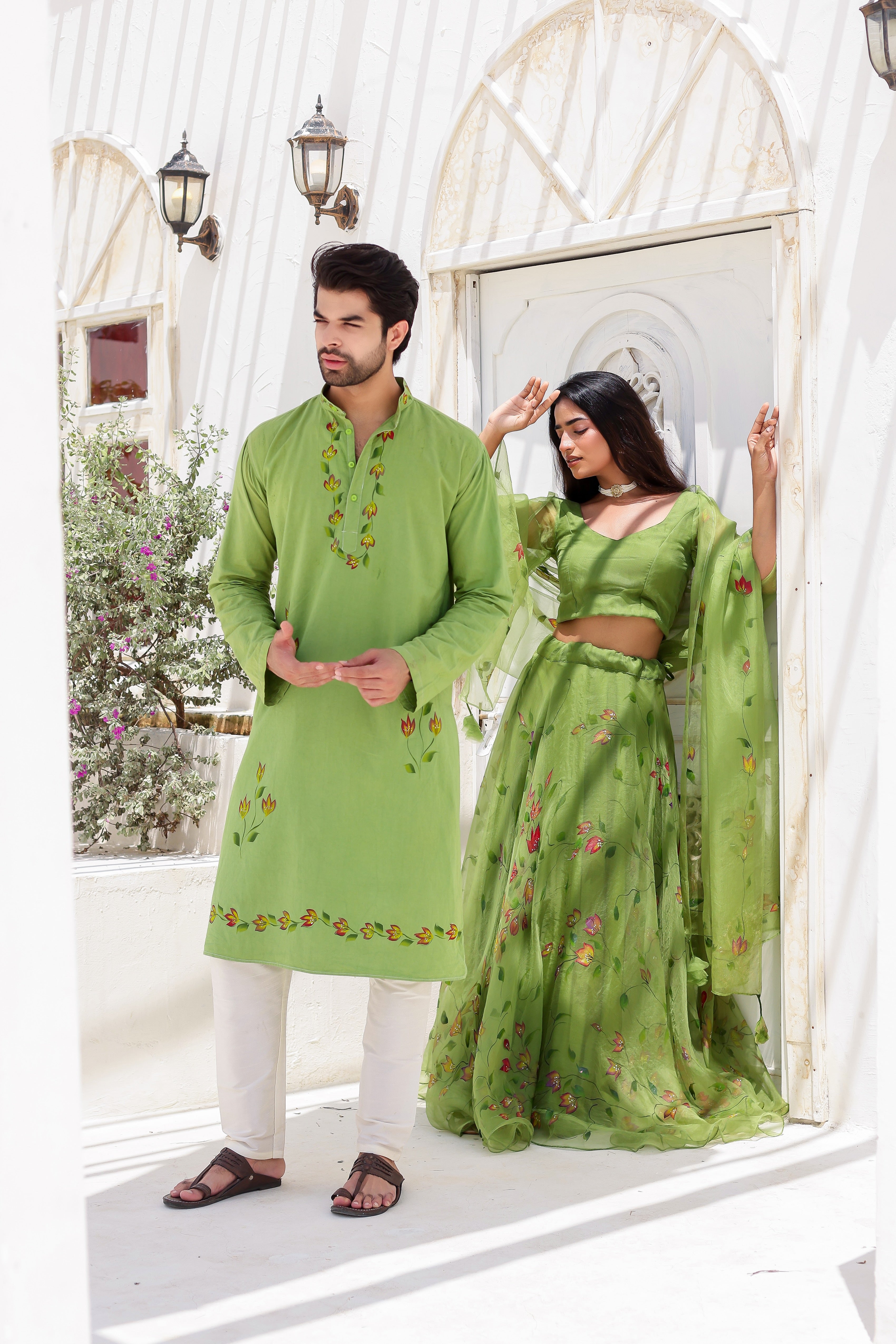 Green Twinning Set for Him & Her