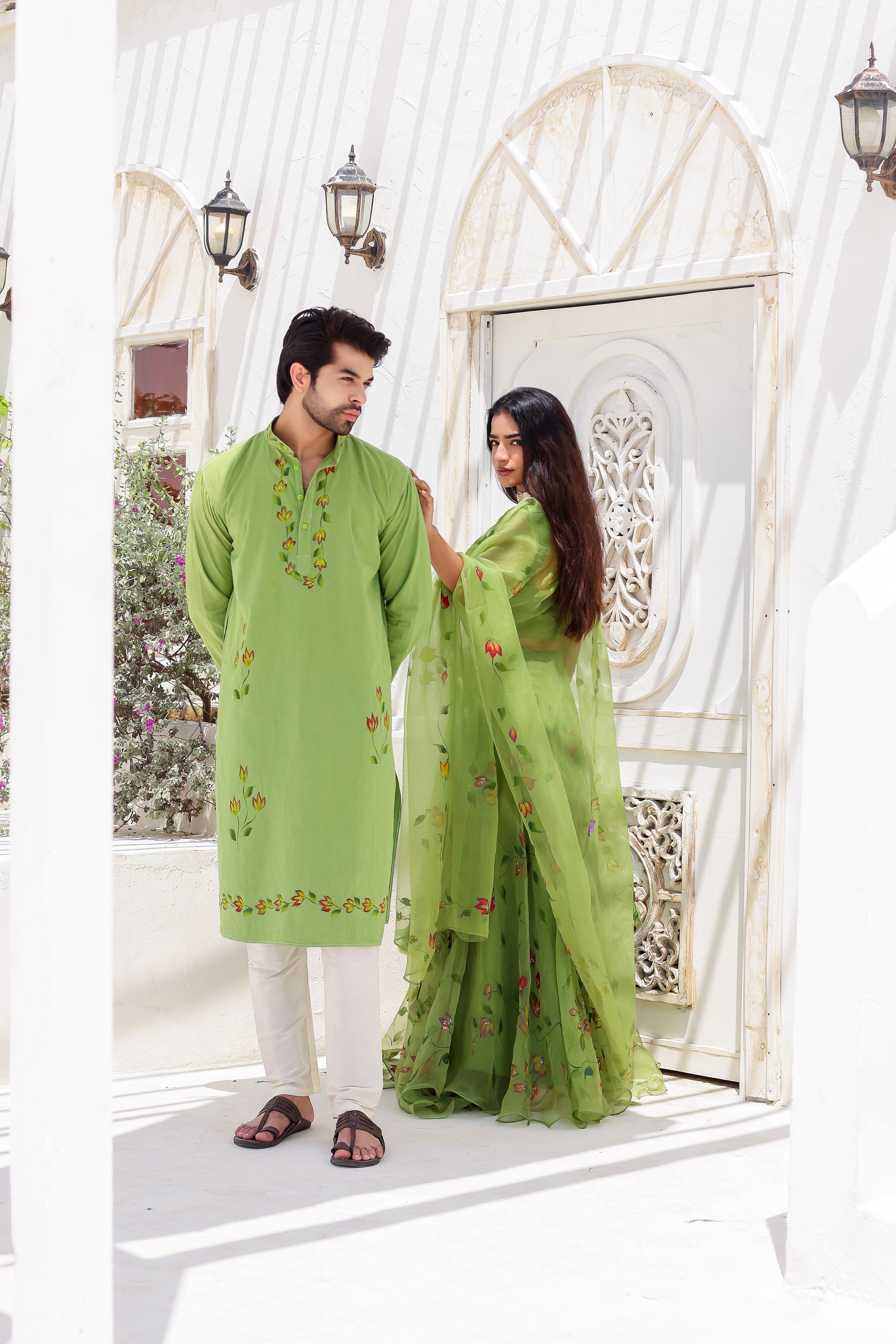 Green Twinning Set for Him & Her