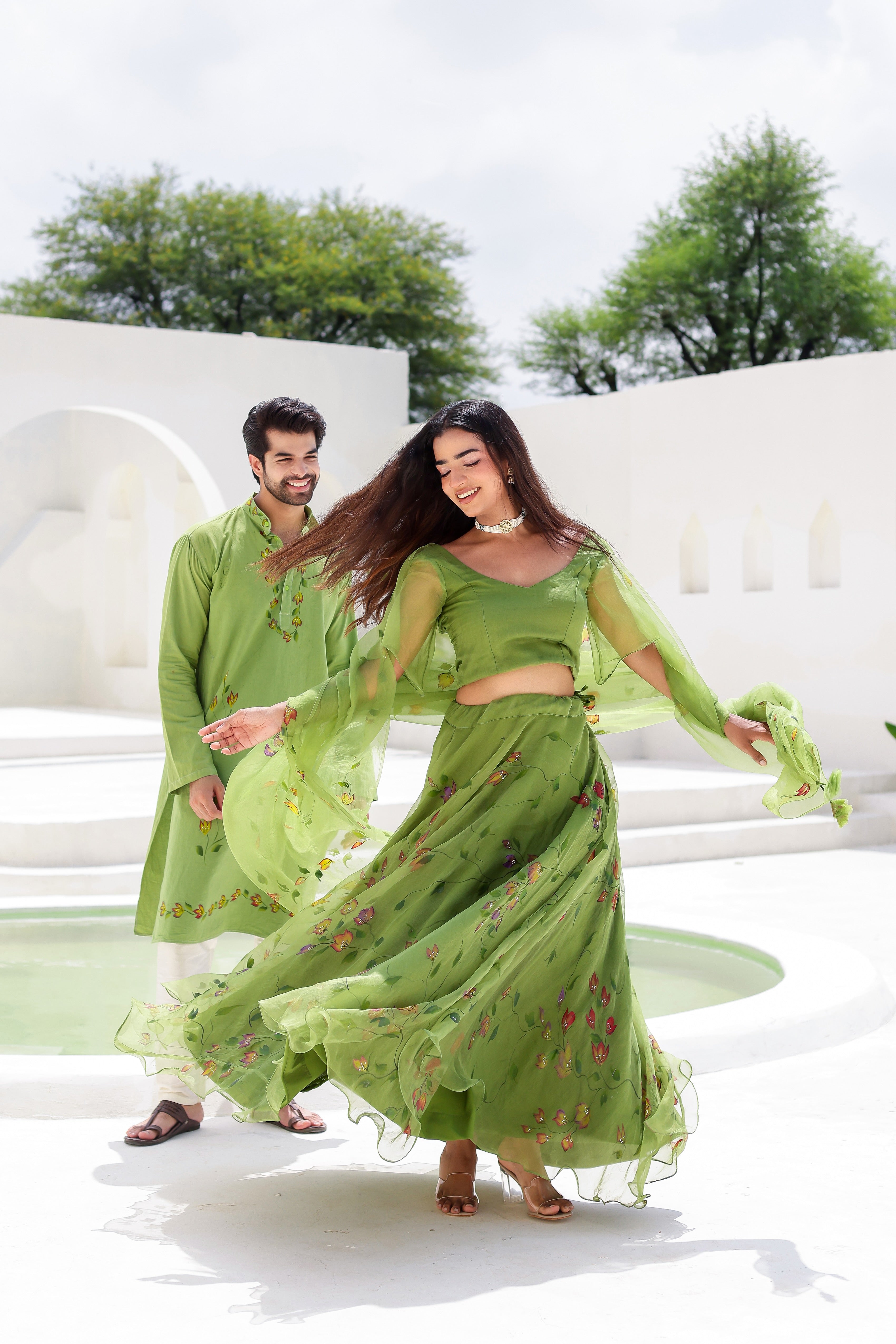 Green Twinning Set for Him & Her